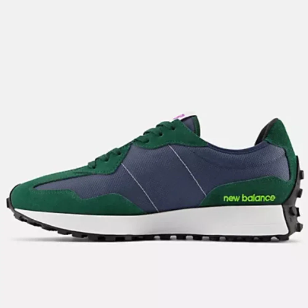 New Balance 327 Men's Casual Sneakers Shoes Green Indigo various sizes - Picture 2 of 9